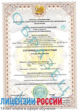 Образец сертификата соответствия Егорлык Сертификат OHSAS 18001